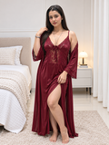 🌙 2-Piece Maxi Night Dress Babydoll Lingerie Set for Women | Free Size Honeymoon & Bridal Nightwear | NITEQUEEN BY NEELIMA