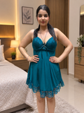 2Pc Short Set Babydoll in Malai Fabric | NITEQUEEN BY NEELIMA