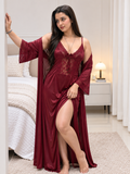 🌙 2-Piece Maxi Night Dress Babydoll Lingerie Set for Women | Free Size Honeymoon & Bridal Nightwear | NITEQUEEN BY NEELIMA
