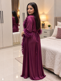 2Pc Feather Nightgown Set for Women | NITEQUEEN BY NEELIMA