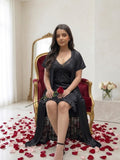 2Pc Black Nightwear Set for Women | NITEQUEEN BY NEELIMA