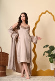 Nitequeen hot seller fur night gown set