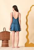 Nightqueen Plain Satin Short Night gown set