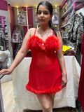 Red fur Zara baby doll